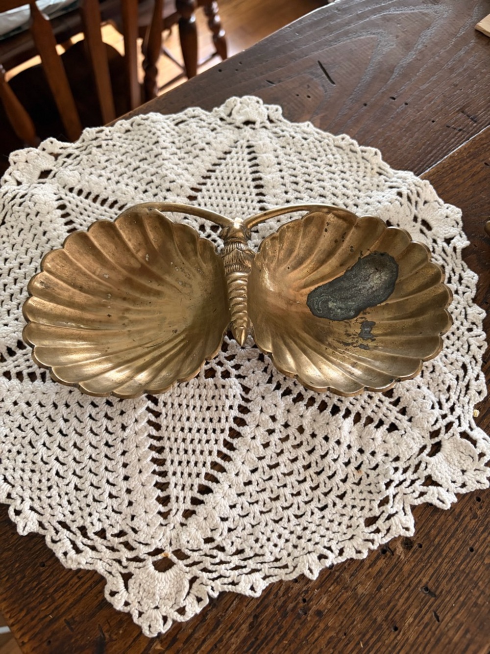 Brass Moth Trinket Dish